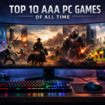 A gaming computer setup