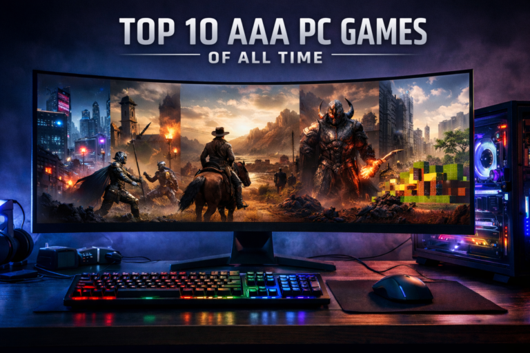 A gaming computer setup